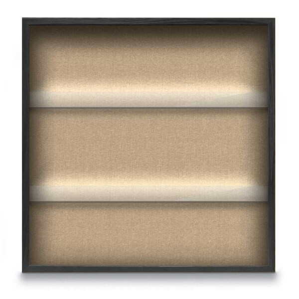 Outdoor Enclosed Combo Board, 48"x36", Satin Frame/White Porc & Rubber